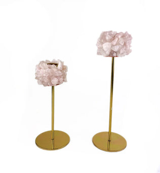 Rose Quartz Crystal Taper Candle Holder (2 Sizes)