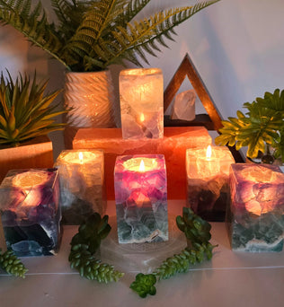 Fluorite Crystal Candle Holder - AA Grade