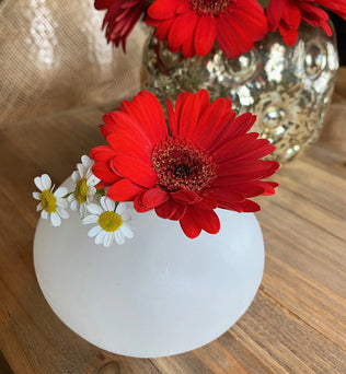 Selenite Sphere Candle Holder