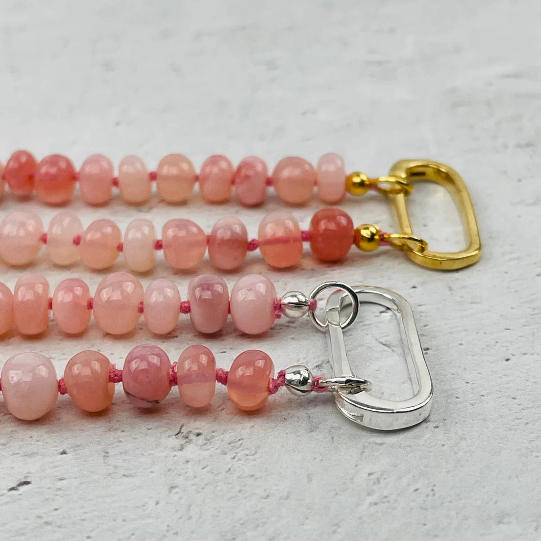 Smooth Pink Opal Candy Necklace