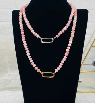 Smooth Pink Opal Candy Necklace